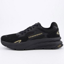 Emporio Armani  - EA7 Mens Black & Gold Crusher Trainers UK 6 RRP £175 Genuine 