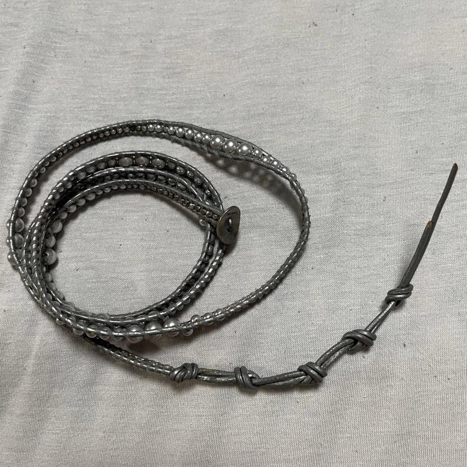 CHAN LUU bracelet Gray Beaded Pearllike Multiwrap 95cm Used - Image 4 of 4
