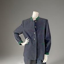 T&ouml;lzer Trachtenstube Trachtenjacke Gr. 44 Merinowolle Anthrazit Grau, gef&uuml;ttert