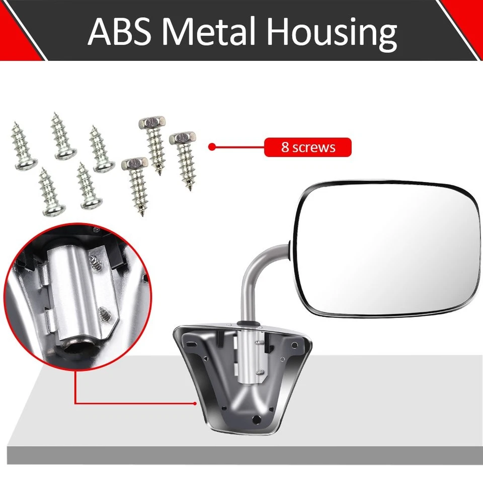 Par de espejos retrovisores laterales manuales cromados L+R para camioneta Chevy Blazer/GMC Jimmy Foto 3 de 4