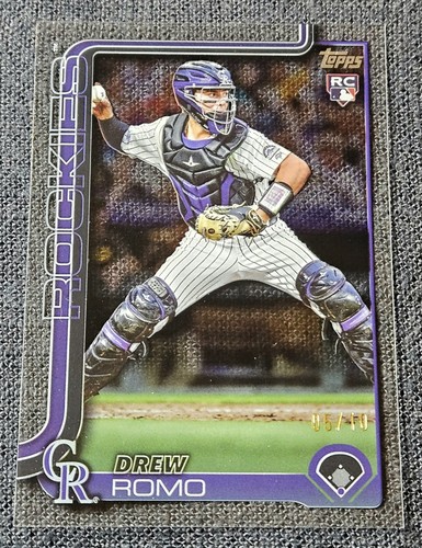 2025 Topps Series 1 Clear /10 Acetate Drew Romo SP Rookie RC #296 Rockies