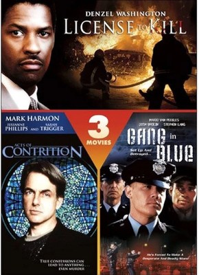 3 MOVIES DVD SET LICENSE TO KILL, ACTS OF CONTRITION, GANG IN BLUE VERY GOOD