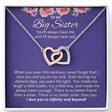 Big Sister Necklace 14K White Gold Stainless Steel Gift from Little Sister