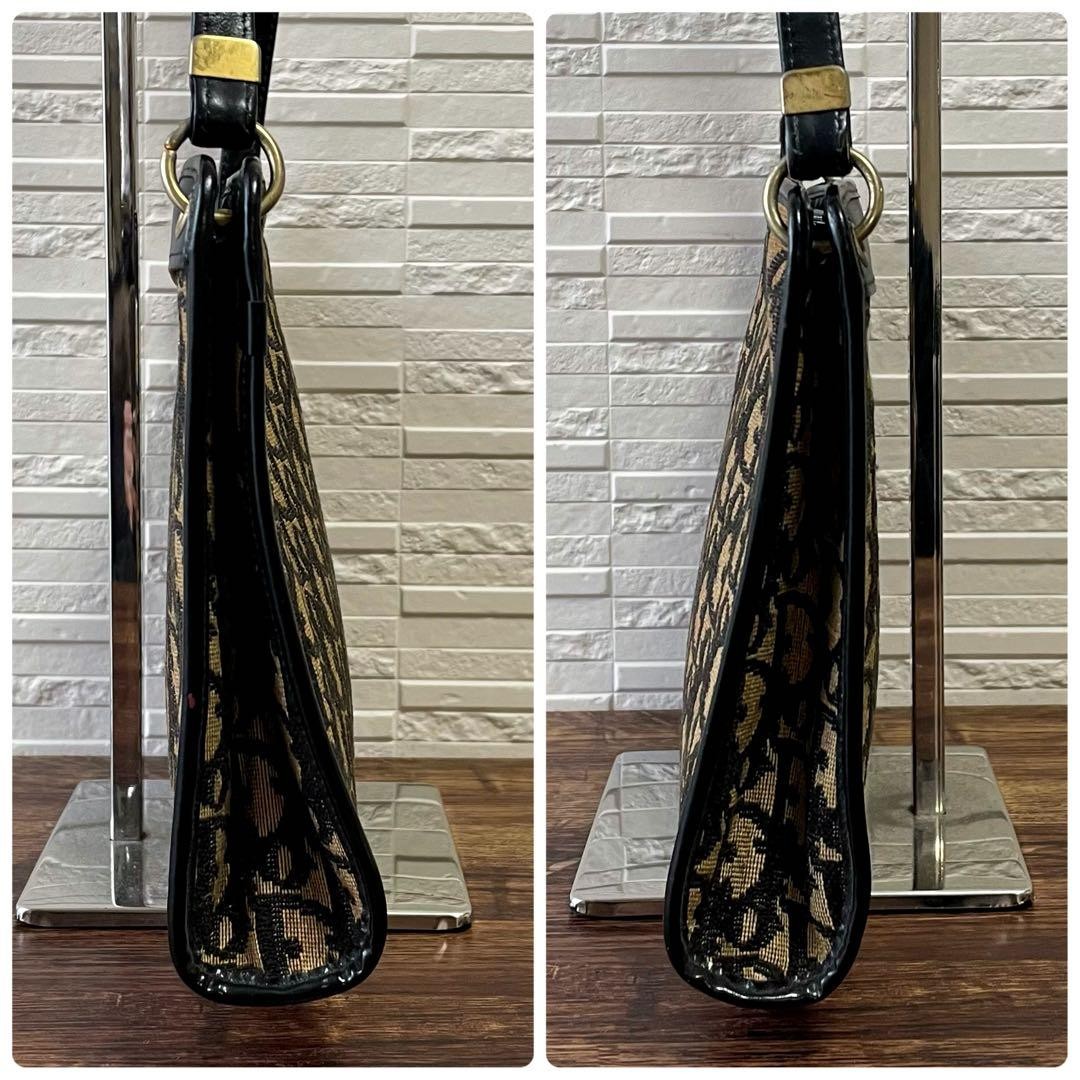 Christian Dior Shoulder Bag Canvas Leather Dark Navy Beige Trotter Authentic thumbnail 24