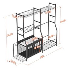 ULTRAWALL GOLF STORAGE ORGANIZER, GOLF BAG STORAGE STAND FOR GARAGE - BLACK