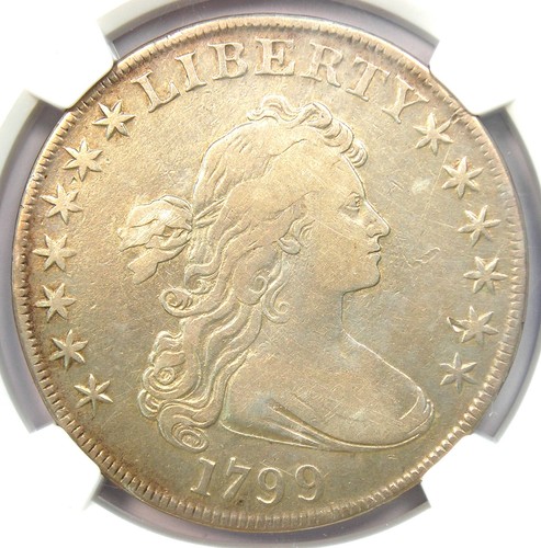 1799 Draped Bust Silver Dollar $1 Coin - Certified NGC VF Detail - Rare Coin