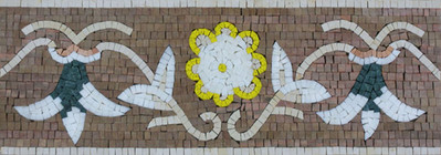 Handmade Colorful Floral Border Art Decor Marble Mosaic