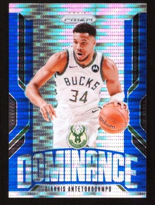 2024-25 Panini Prizm Giannis Antetokounmpo Dominance Blue Pulsar Prizm 72/99
