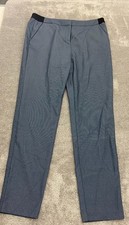 M S collection women's trousers grey UK size 14 zip up slim polyester blend