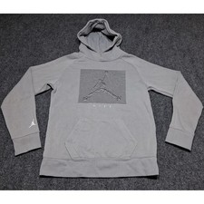 Jordan Boys Gray Jumpman Nike Pullover Hoodie Sweatshirt Size Large 12-13Y