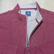 JOHNNIE-O Mens XL SULLY PULLOVER 1/4 ZIP PORT RED MAROON GOLF SWEATSHIRT SWEATER
