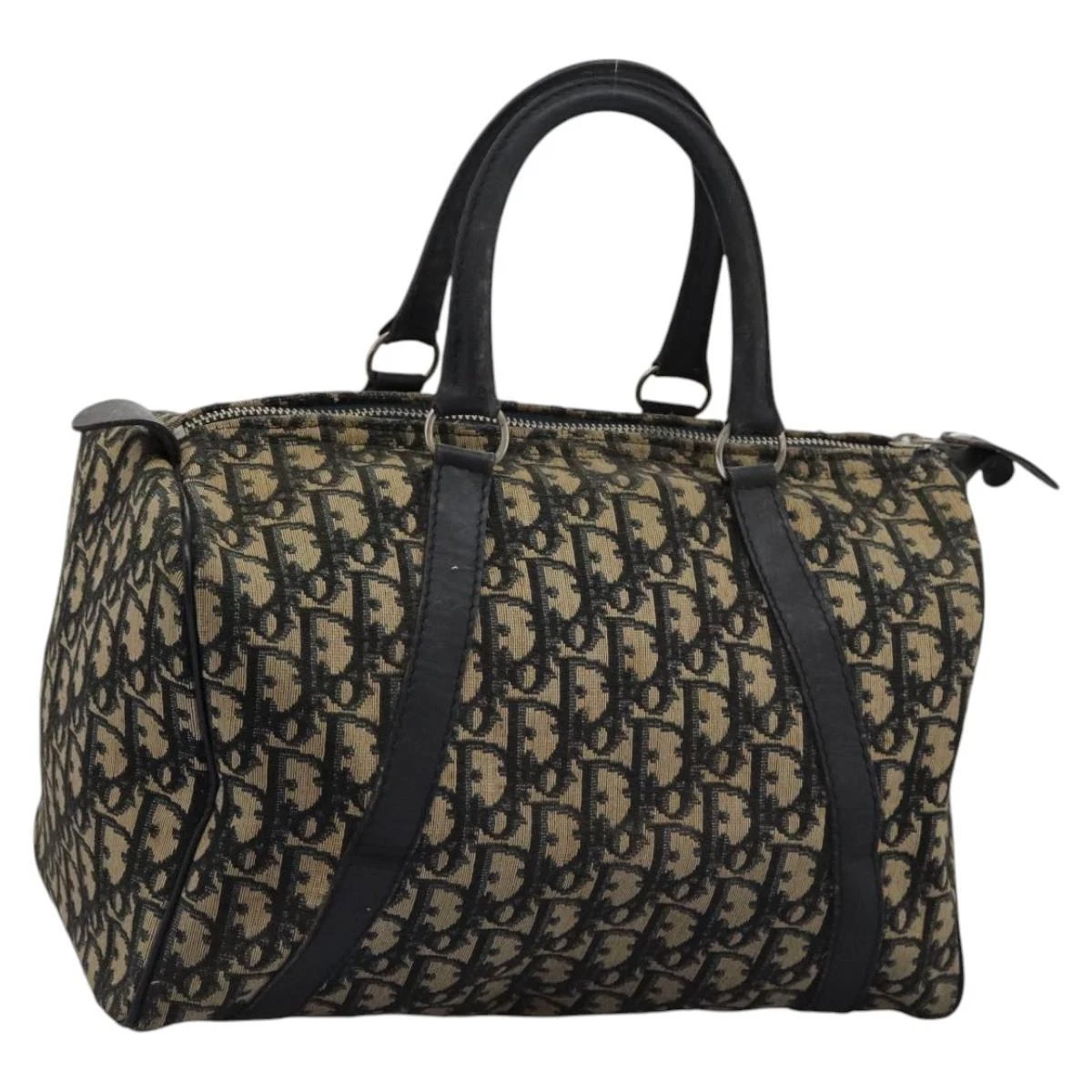 Sac Boston toile trotteur Christian Dior bleu marine authentique 115689
