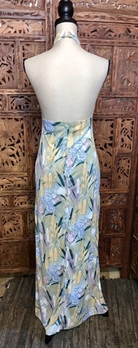 Vintage Long Dress Halter Neck Flowers Maxi Womens Shawl Jacket Hippy NEW 5 / 7 - Picture 8 of 9