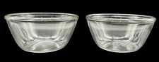 Set of 2 Clear Glass Bowls Stamped 17 & 19 Made in France 5.75" Diameter 3" Tall
