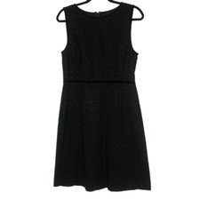 Talbots Classic Ponte Knit with Velvet Polka Dots Fit and Flare Dress Size 10