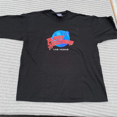 Planet Hollywood Shirt Adult Extra Large LAS VEGAS Black Mens XL Tee