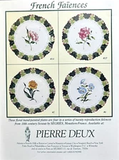 1990 PIERRE DEUX French Faïences Floral Hand-Painted Plates PRINT AD