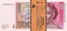 10 X 500 DM, German Marks, Banknotes 1991, With Band
