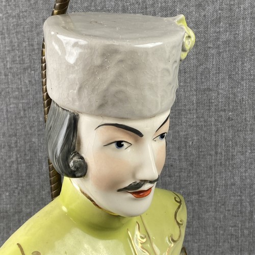 Vintage Pair of Lamps Green and Grey Male and Female Busts - Picture 11 of 15