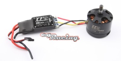Robotix Regler 8047-G 2-6S 30A + Motor OBLM2814 450KV max. 625g Schubkraft TTG 
