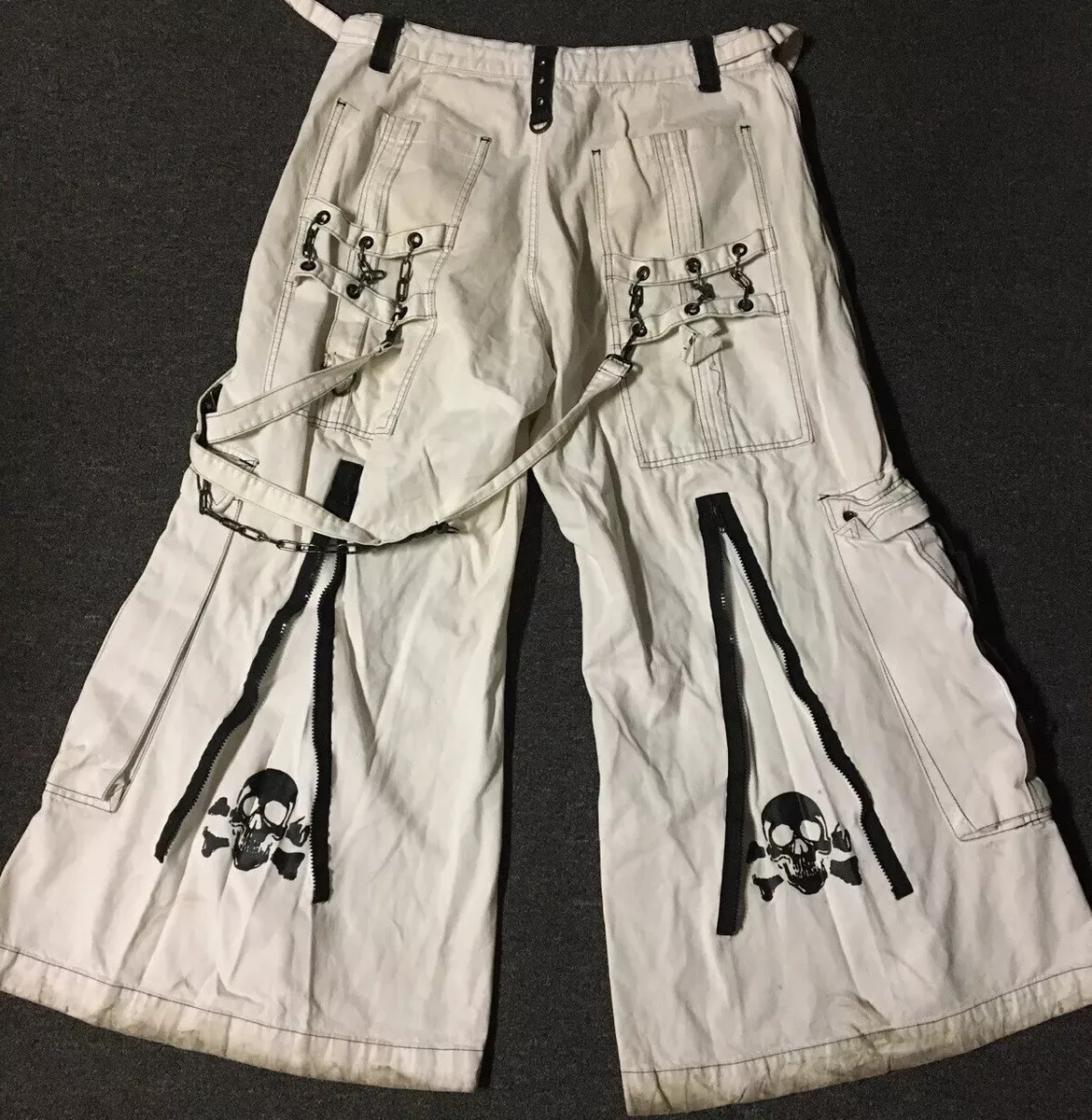 Vtg 90s Tripp NYC Pant XL Skull Goth Emo Bondage Baggy Rave Grunge