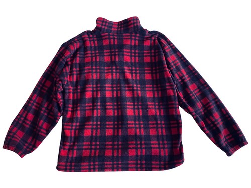 Vintage Coleman Giacca Pile Pullover Rosso Plaid Uomo L Campeggio Caccia - Foto 2 di 4