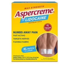 Aspercreme Lidocaine XL Pain Relief PatchesMaximum Strength 3 Count (2 boxes)
