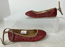 Old Navy Red Ruby Slippers Sequins Shoes Theater Girls Size 12 Dorothy Costume