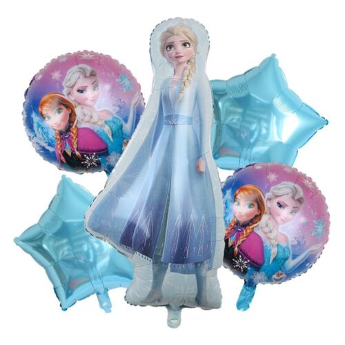 5PC Frozen Elsa Foil Balloon Set Girls Birthday Party Supplies Decoration