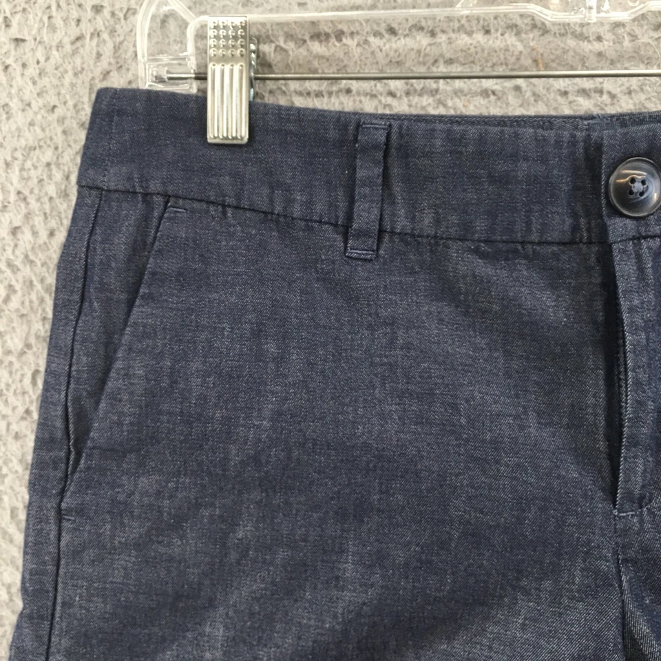 Ann Taylor Chino Shorts Womens 4 (Actual Size 32x6) Midrise Blue Denim Zip Fly - Image 4 of 4