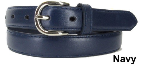 CINTURÓN DE CUERO COSIDO PARA NIÑOS Cinturón de Plata Hebilla Niños Niñas S M L XL - Imagen 6 de 17