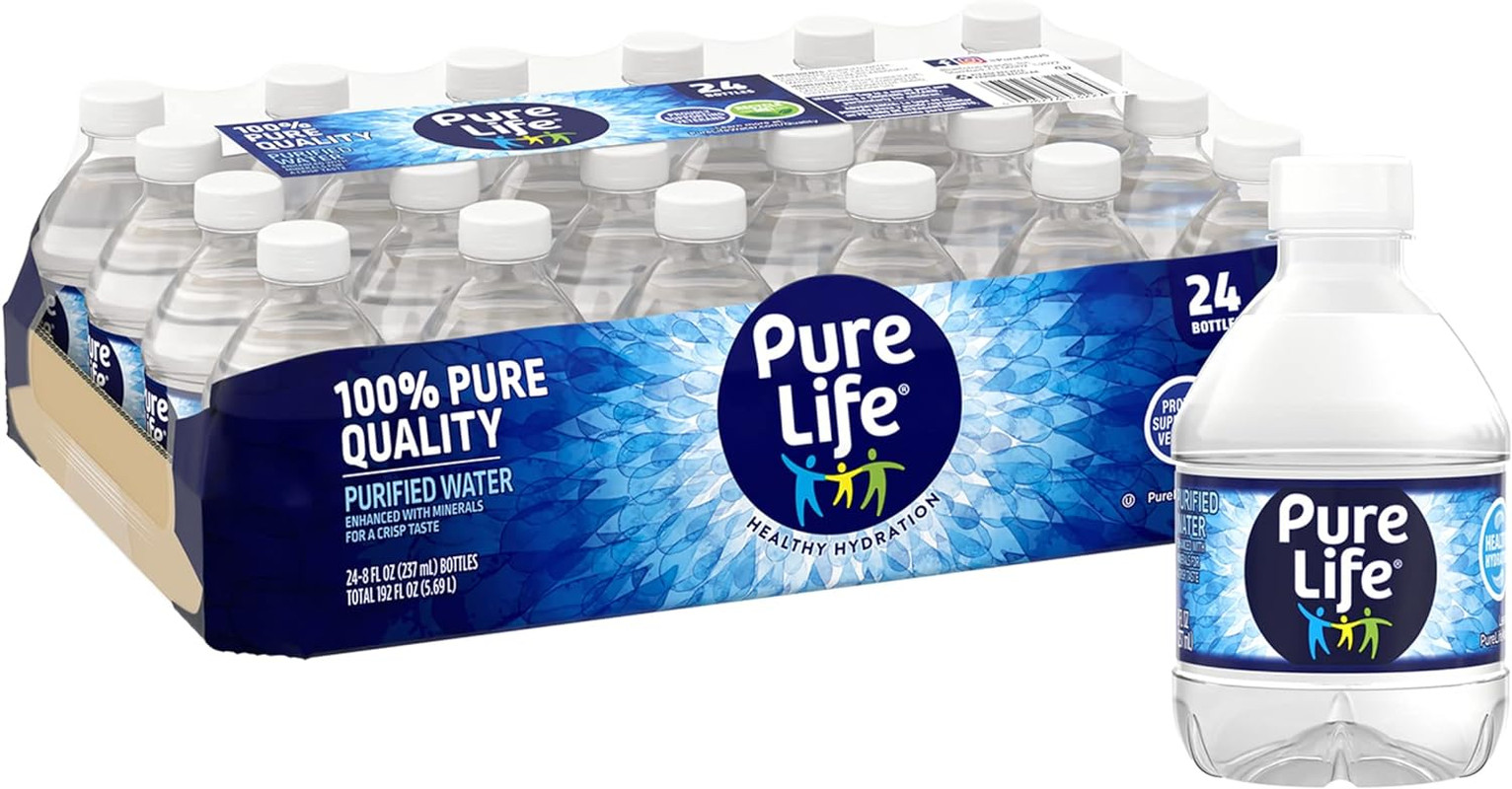 Water  Pure Life, 8 Fl Oz, Pack of 24