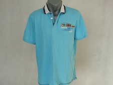 Napapijri Geographic Mens Polo T-Shirt Blue Size XL Embroidered Jersey Cotton