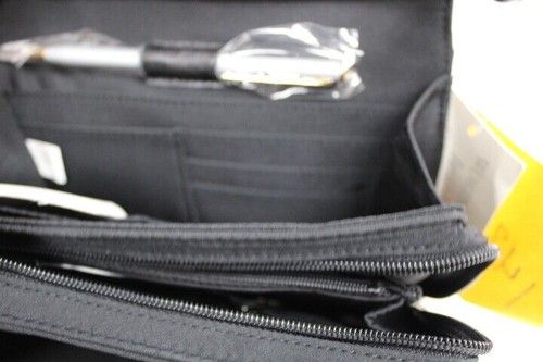 Genuine Leather Worthington Black Organizer Crossbody Purse - Picture 6 of 9