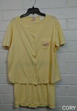 Women's SECRET TREASURES SLEEPWEAR PAJAMAS SHORTS 2 Pc Set Size L/G 12-14 yellow