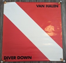 Vintage Van Halen Diver Down Poster Promo Use Not For sale 35.5 X 35.5 In Rare