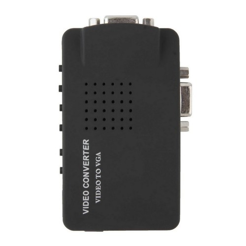 TV RCA Composite S-Video AV IN To PC VGA LCD Out Converter Adapter Box Black - Picture 4 of 12