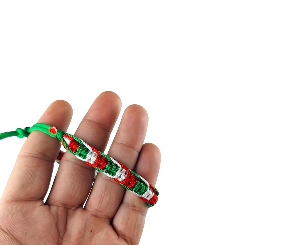 Armband Italien Fahne Italienische Farben Armreif Modeschmuck Geflochten Knoten - Bild 4 von 4