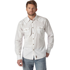 Wrangler Men's Retro Premium White Snap Shirt MVR531W