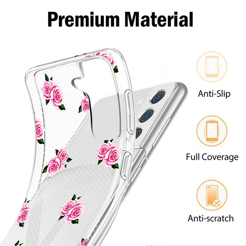 Elegante Funda Suave TPU con Estampado de Flores para Samsung Galaxy S21 FE S23 S24 S25 - Imagen 6 de 95