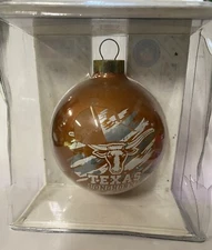 Topperscot Texas Longhorn Glass Christmas Ornament Sports Collector Series