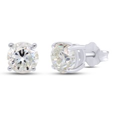 Round Cut Cubic Zirconia Solitaire Stud Earrings Solid 925 Sterling Silver