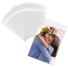 100 Pack Clear Poly Plastic Bags Crystal Clear Photo Art Storage Polypropylene