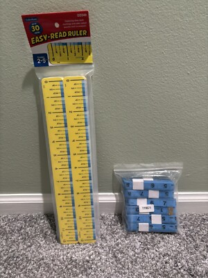 Lot of 2 Lakeshore Learning Easy Read Ruler Set of 30 & 12 Tape Measures NEW