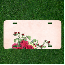 Custom Personalized License Plate Auto Tag With Stunning Flowers Add Names Custom Personalized License Plate Auto Tag With Stunning Flowers Add Names