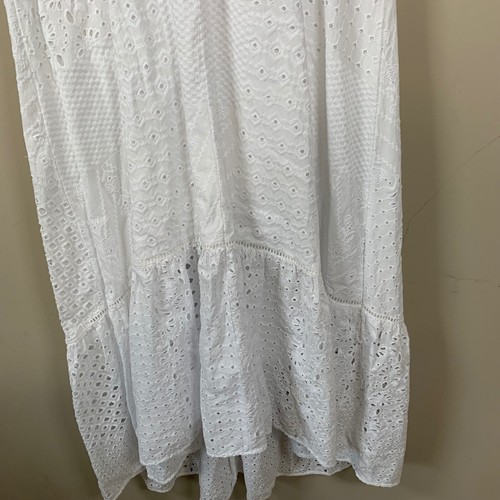 Ann Taylor Eyelet Short Sleeve Tiered Maxi Dress Size 10 Bridal Church - Picture 7 of 9