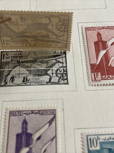 7 Stamps - French Morocco 1939-40 Airmail MH From Album - Picture 6 of 11