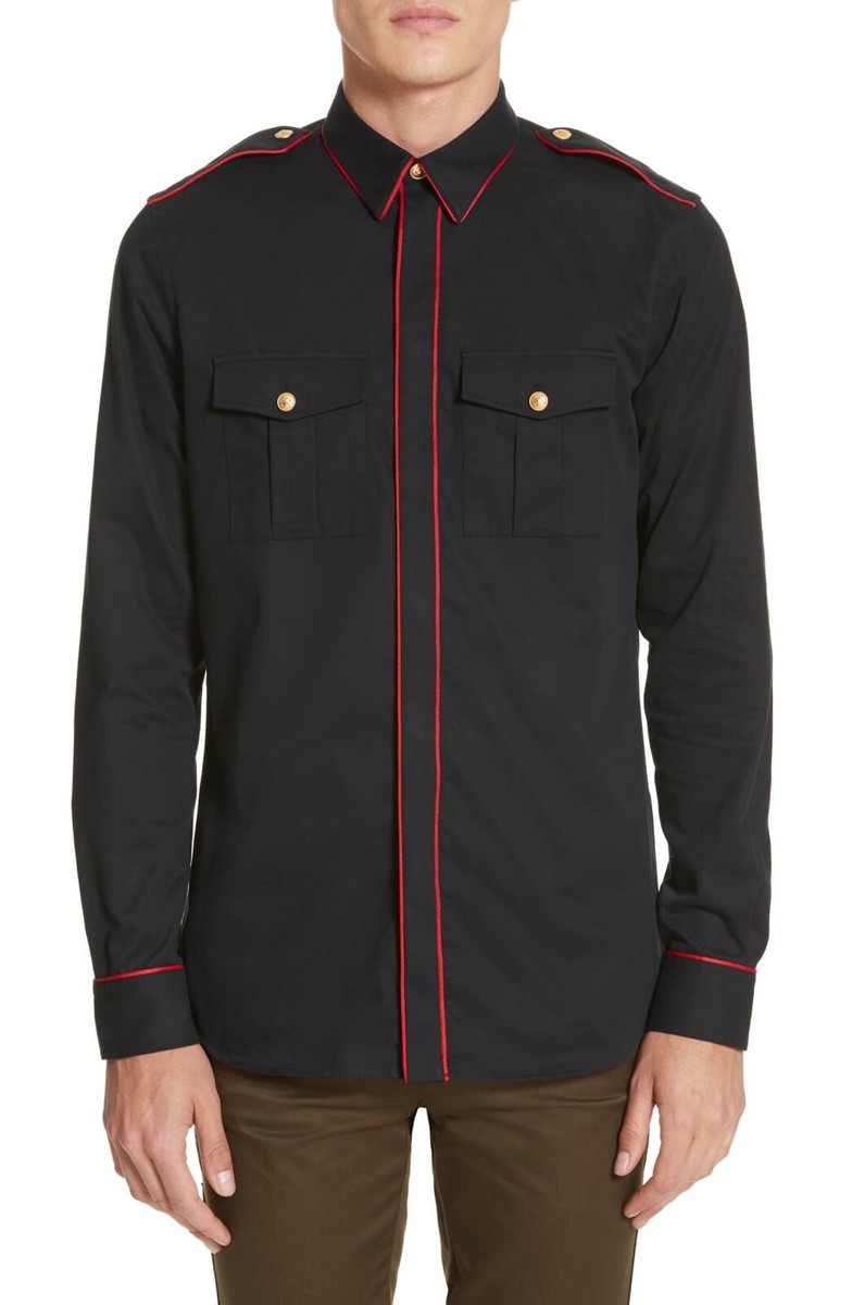 givenchy black dress shirt Shirt In Scuba With Givenchy Paris Patch - Black - Men