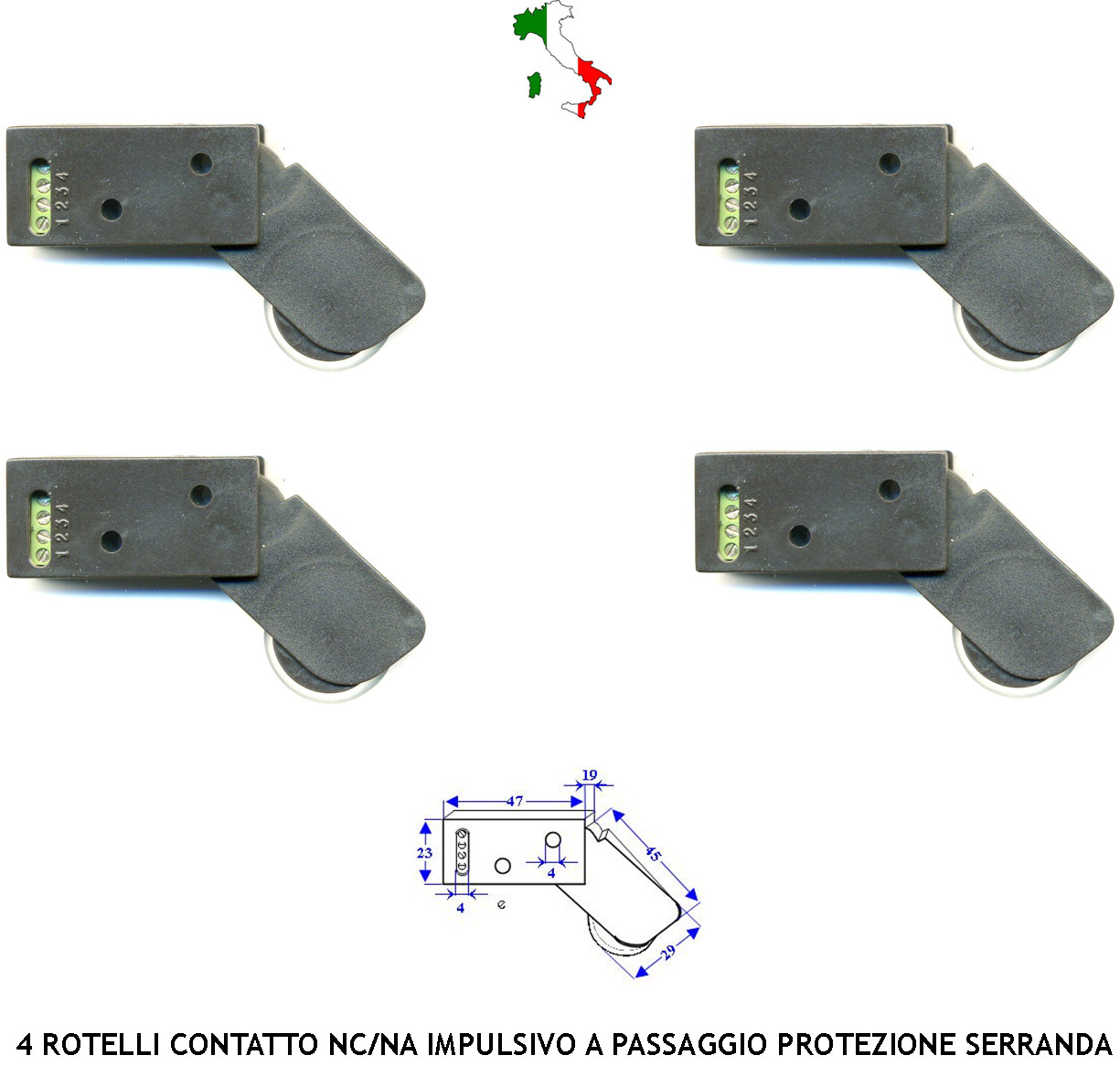 ANTIFURTO TAPPARELLE SERRANDE 4 ROTELLI BIANCO PER INFISSI SCORREVOLI SERRANDE  