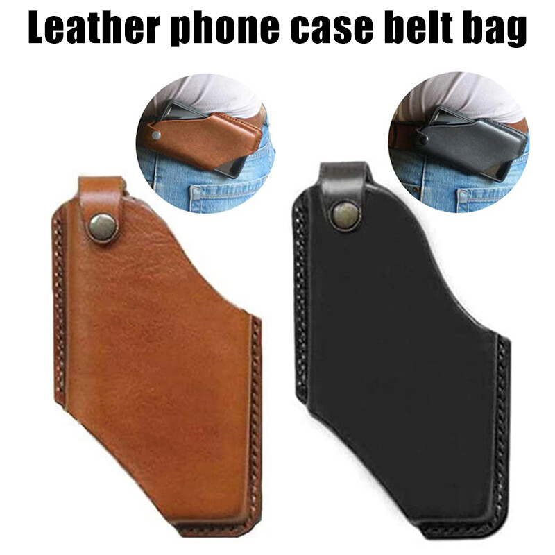 Phone Waist Holster Cell Phone Sheath Universal Leather Phone Case on Belt